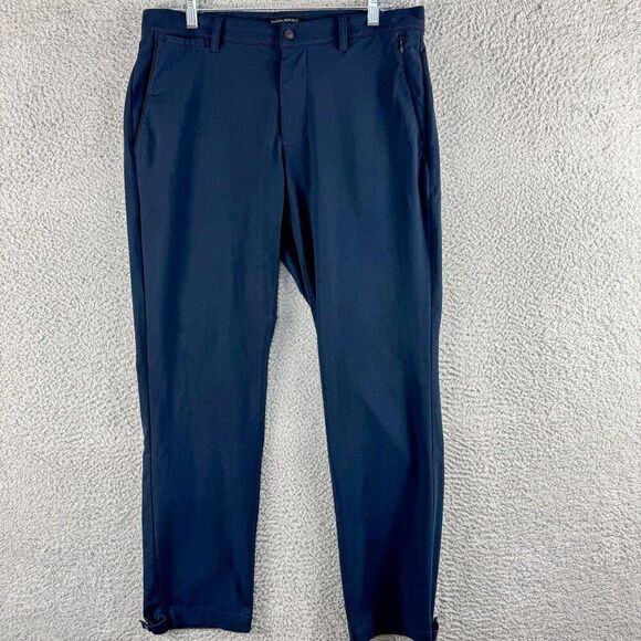 Banana Republic Aiden Pants Mens 33 Blue Commuter Business‎ Casual Khakis 34x31 - Picture 1 of 16